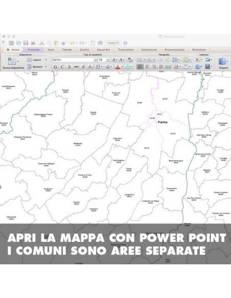 Mappa dei comuni della provincia di Parma ppt