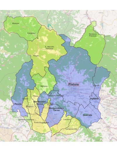 Mappa dei comuni della provincia di Pistoia ppt