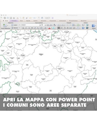 Mappa dei comuni della provincia di Pesaro...
