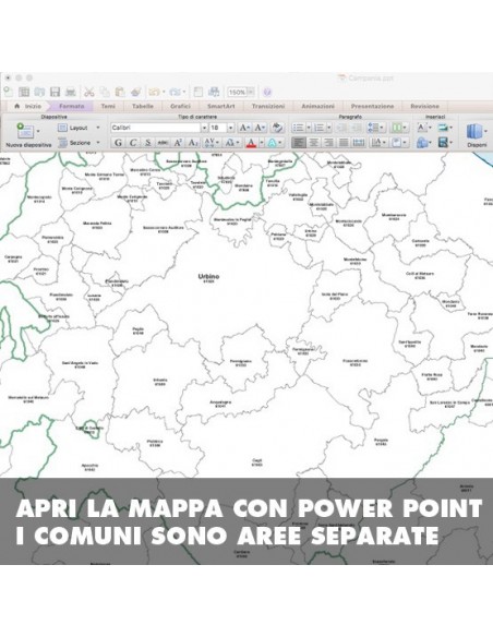 Mappa dei comuni della provincia di Pesaro Urbino ppt