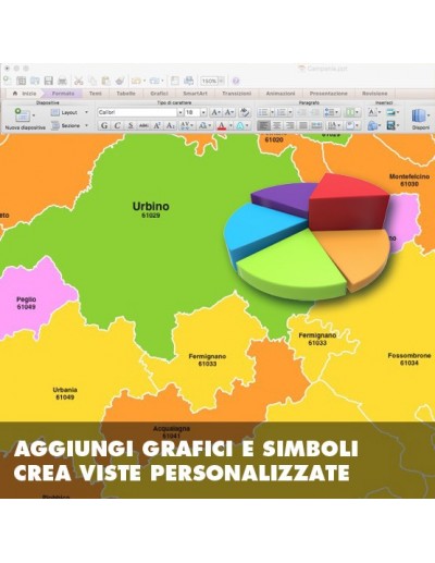 Mappa dei comuni della provincia di Pesaro...