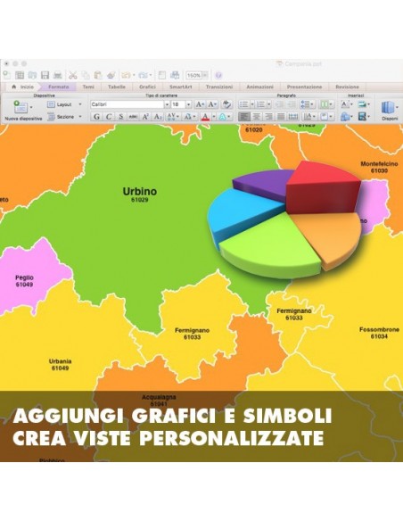 Mappa dei comuni della provincia di Pesaro Urbino ppt