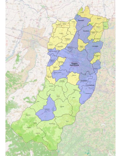 Mappa dei comuni della provincia di Reggio...