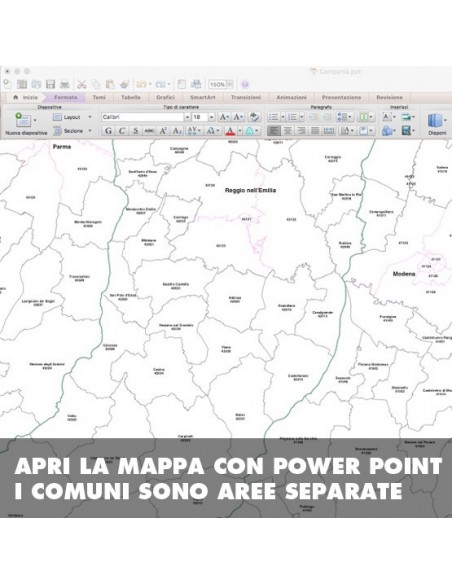 Mappa dei comuni della provincia di Reggio Emilia ppt