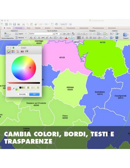 Mappa dei comuni della provincia di Reggio Emilia ppt