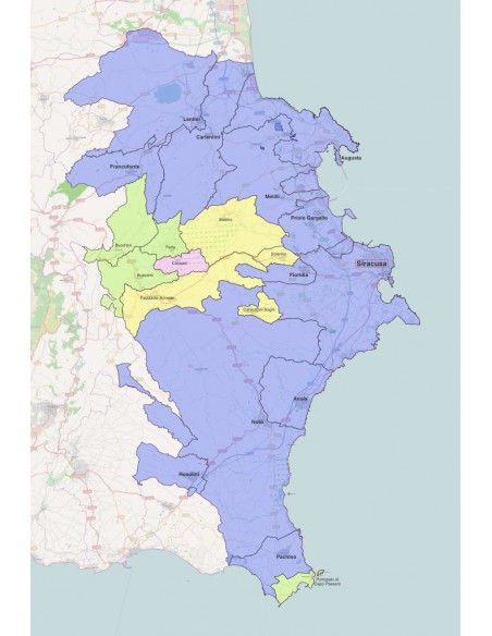 Mappa dei comuni della provincia di Siracusa ppt