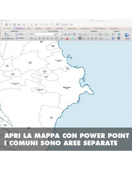 Mappa dei comuni della provincia di Siracusa ppt