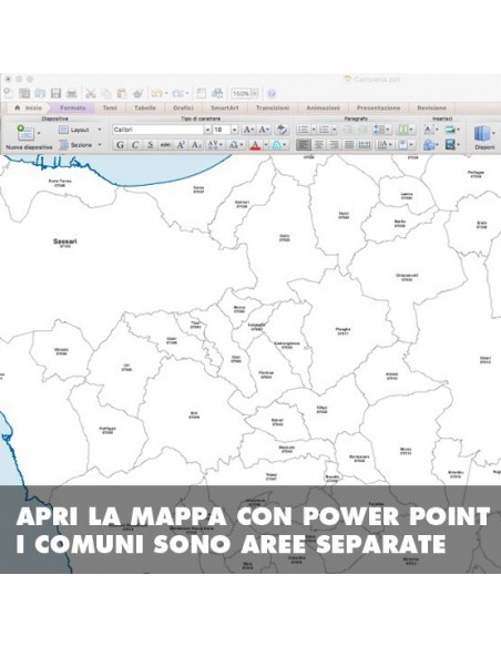 Mappa dei comuni della provincia di Sassari ppt
