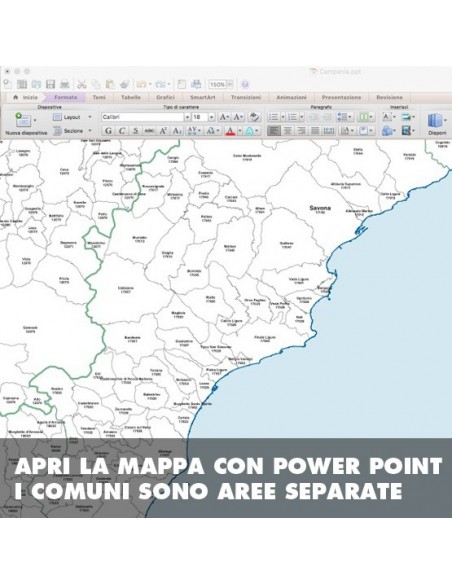 Mappa dei comuni della provincia di Savona ppt