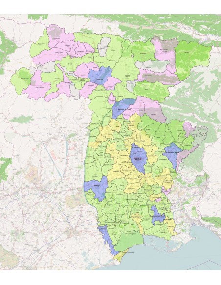 Mappa dei comuni della provincia di Udine ppt