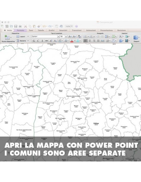 Mappa dei comuni della provincia di Udine ppt
