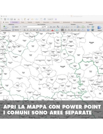 Mappa dei comuni della provincia di Vercelli ppt