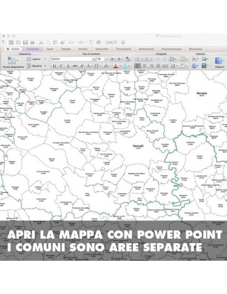 Mappa dei comuni della provincia di Vercelli ppt