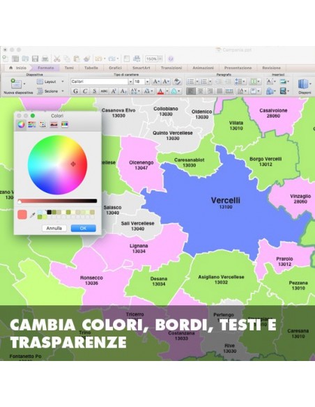 Mappa dei comuni della provincia di Vercelli ppt