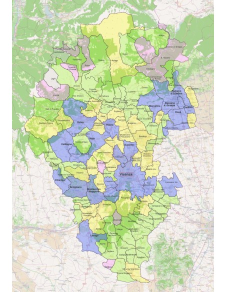 Mappa dei comuni della provincia di Vicenza ppt