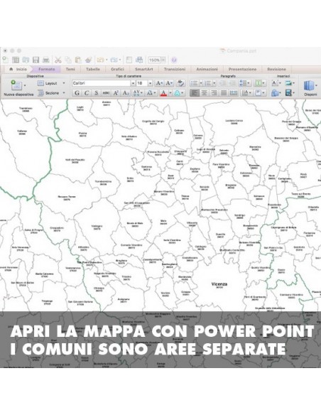 Mappa dei comuni della provincia di Vicenza ppt