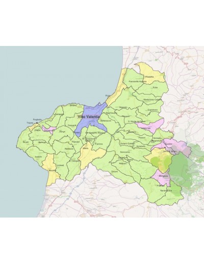 Mappa dei comuni della provincia di Vibo...
