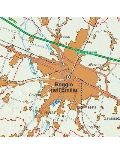 Mappa stradale con comuni d'Italia scala...