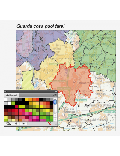 Mappa stradale con comuni d'Italia scala...