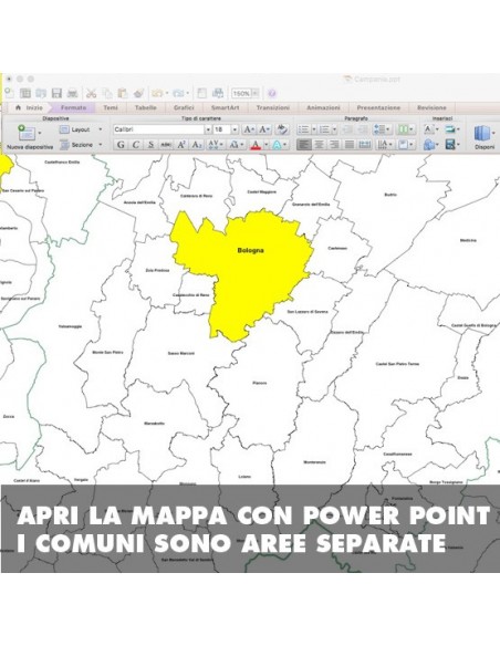 Mappa dei comuni dell'Emilia Romagna ppt