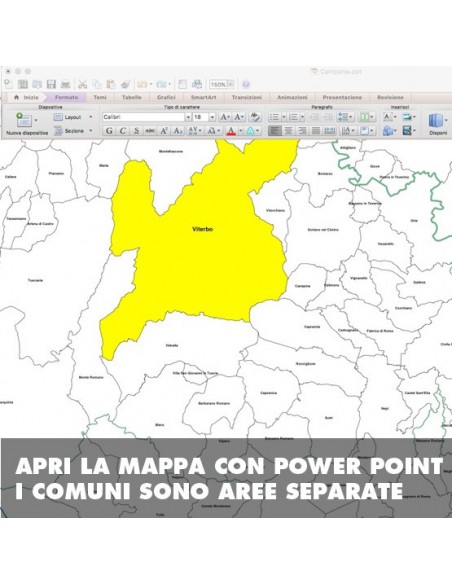 Mappa dei comuni del Lazio ppt