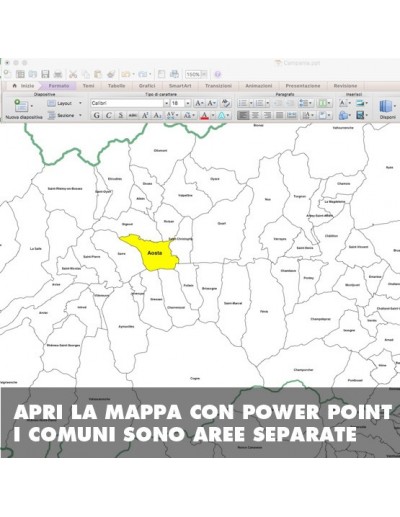 Mappa dei comuni della Valle d'Aosta ppt