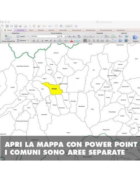 Mappa dei comuni della Valle d'Aosta ppt