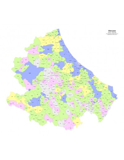 Mappa dei comuni e CAP dell'Abruzzo PowerPoint