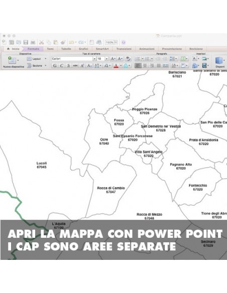 Mappa dei comuni e CAP dell'Abruzzo PowerPoint