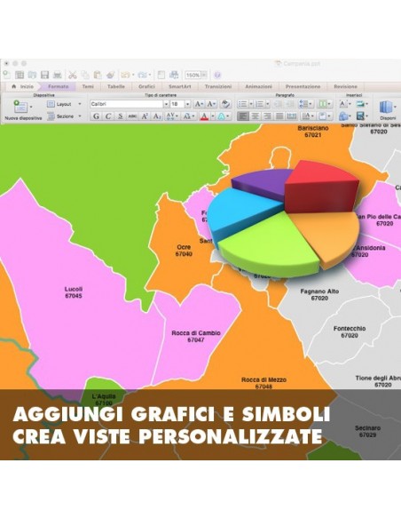 Mappa dei comuni e CAP dell'Abruzzo PowerPoint