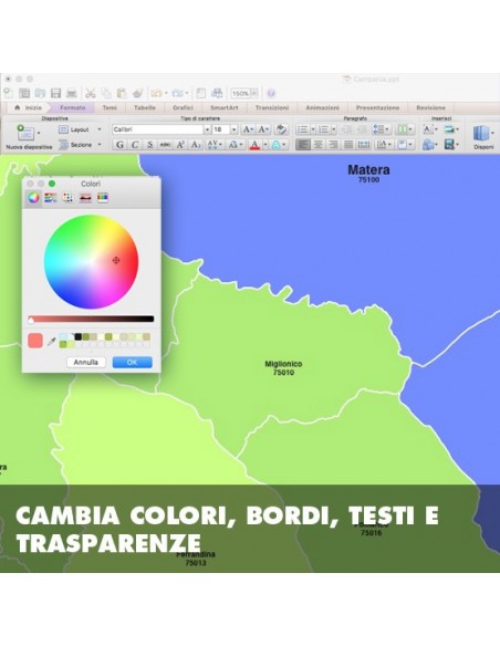 Mappa dei comuni e CAP della Basilicata PowerPoint