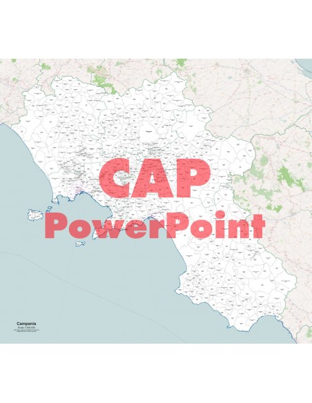 Mappa dei comuni e CAP della Campania PowerPoint