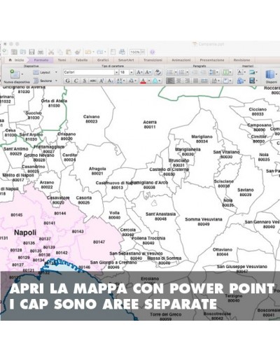 Mappa dei comuni e CAP della Campania PowerPoint