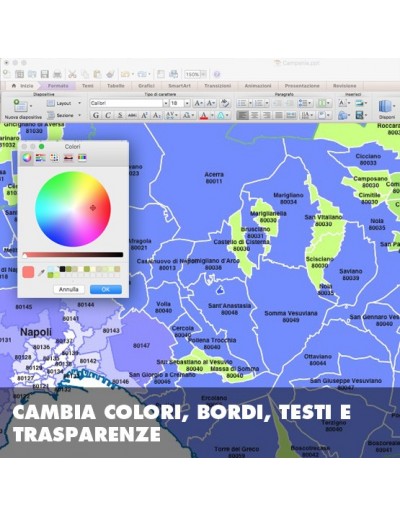 Mappa dei comuni e CAP della Campania PowerPoint