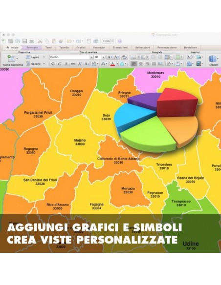 Mappa dei comuni e CAP del Friuli Venezia Giulia PowerPoint