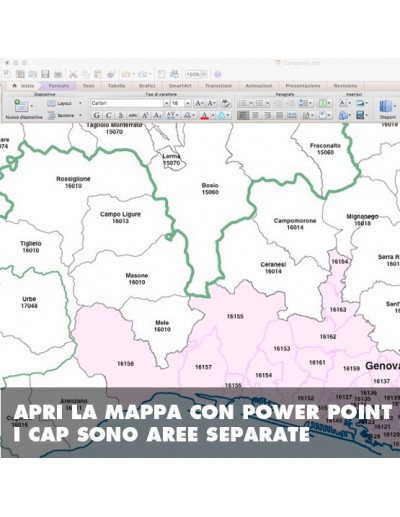 Mappa dei comuni e CAP della Liguria PowerPoint