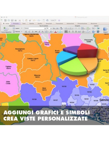 Mappa dei comuni e CAP della Liguria PowerPoint
