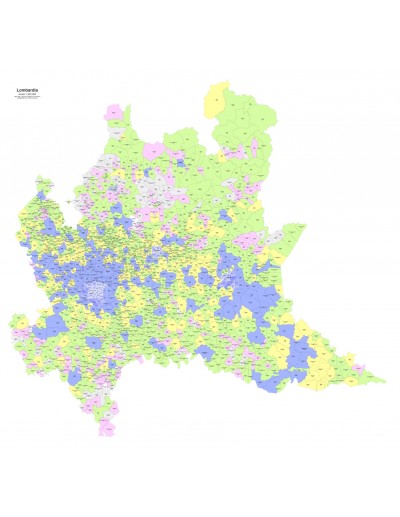 Mappa dei comuni e CAP della Lombardia PowerPoint