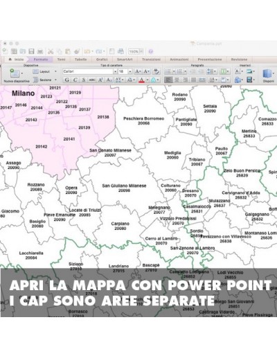 Mappa dei comuni e CAP della Lombardia PowerPoint