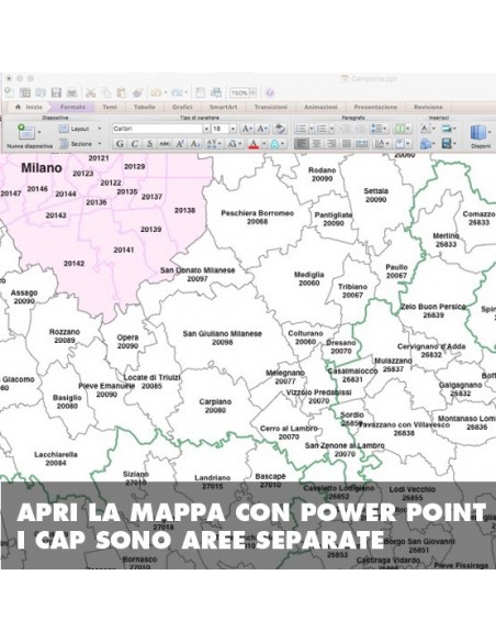 Mappa dei comuni e CAP della Lombardia PowerPoint