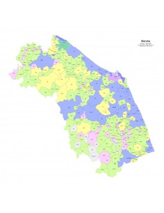 Mappa dei comuni e CAP delle Marche PowerPoint 2