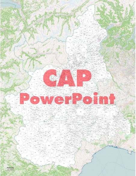 Mappa dei comuni e CAP del Piemonte PowerPoint