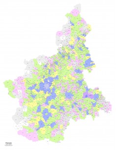 Mappa dei comuni e CAP del Piemonte PowerPoint 2