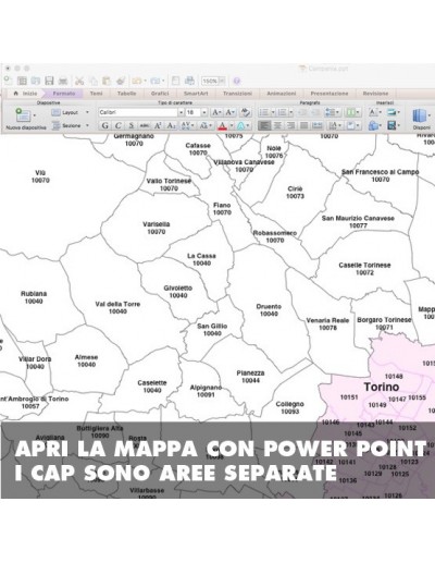Mappa dei comuni e CAP del Piemonte PowerPoint