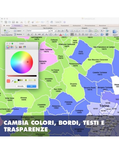 Mappa dei comuni e CAP del Piemonte PowerPoint