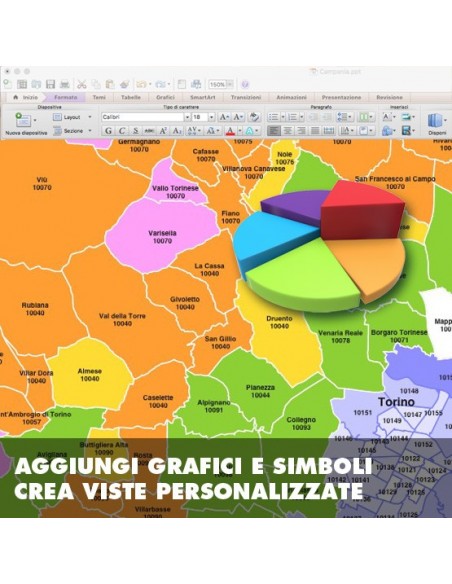 Mappa dei comuni e CAP del Piemonte PowerPoint