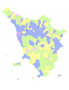 Mappa dei comuni e CAP della Toscana PowerPoint 2