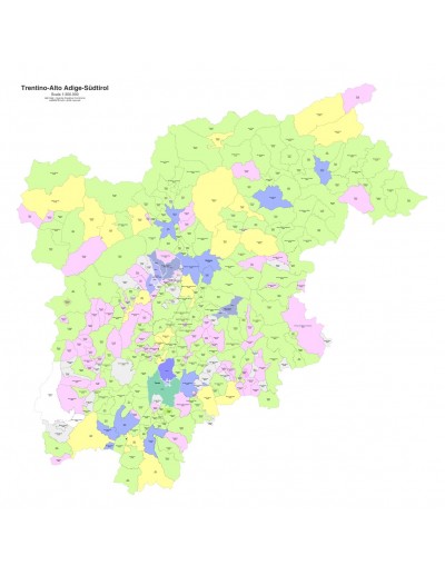 Mappa dei comuni e CAP del Trentino Alto Adige...