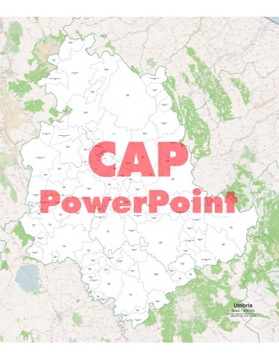 Mappa dei comuni e CAP dell'Umbria PowerPoint