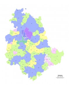 Mappa dei comuni e CAP dell'Umbria PowerPoint 2
